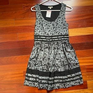 TJ Maxx Black and Gray Floral Dress